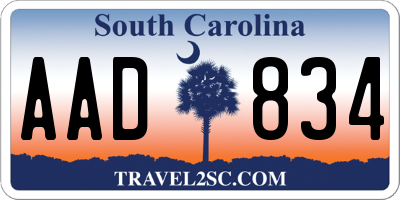 SC license plate AAD834