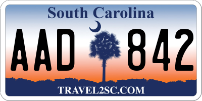 SC license plate AAD842