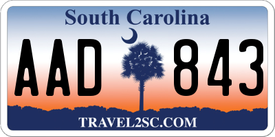 SC license plate AAD843