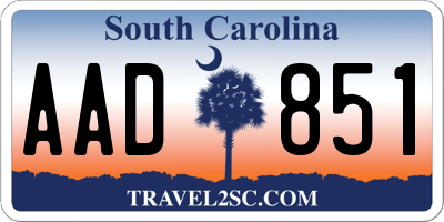 SC license plate AAD851