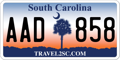 SC license plate AAD858