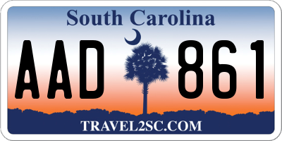 SC license plate AAD861