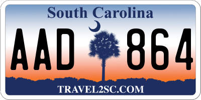 SC license plate AAD864