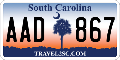 SC license plate AAD867