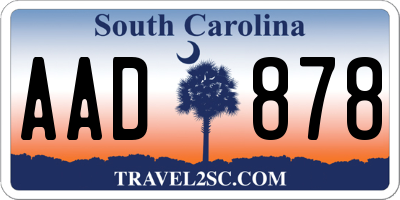 SC license plate AAD878