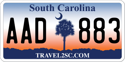 SC license plate AAD883