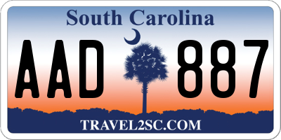 SC license plate AAD887