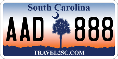 SC license plate AAD888