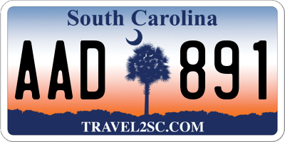 SC license plate AAD891