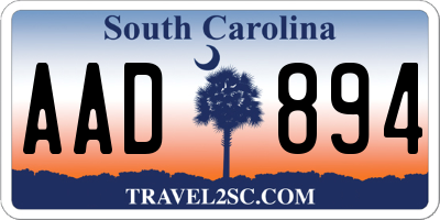 SC license plate AAD894