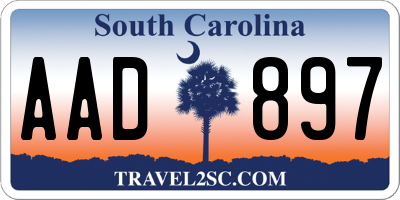 SC license plate AAD897