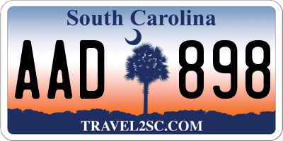 SC license plate AAD898