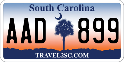 SC license plate AAD899