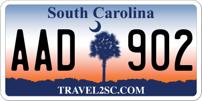 SC license plate AAD902