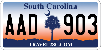 SC license plate AAD903