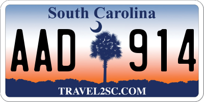 SC license plate AAD914