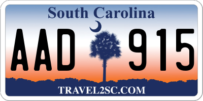 SC license plate AAD915