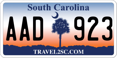 SC license plate AAD923