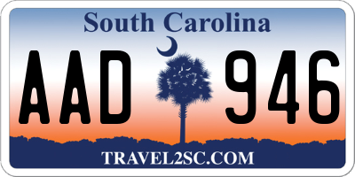 SC license plate AAD946