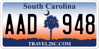 SC license plate AAD948