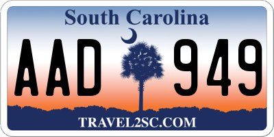 SC license plate AAD949