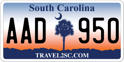 SC license plate AAD950