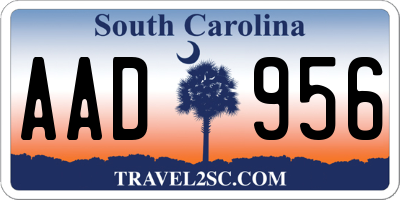 SC license plate AAD956