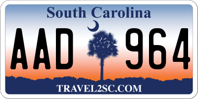 SC license plate AAD964