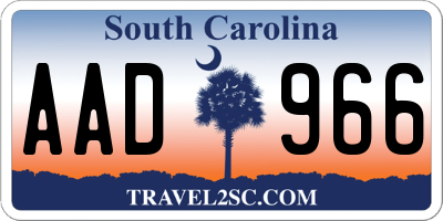 SC license plate AAD966