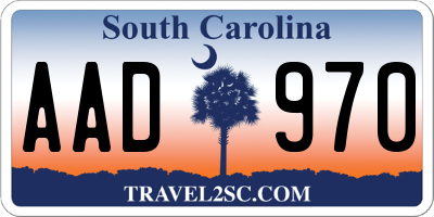 SC license plate AAD970