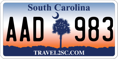 SC license plate AAD983