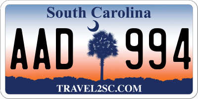 SC license plate AAD994