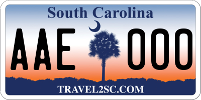 SC license plate AAE000