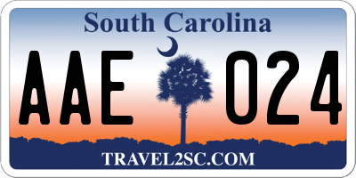 SC license plate AAE024