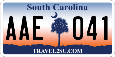 SC license plate AAE041