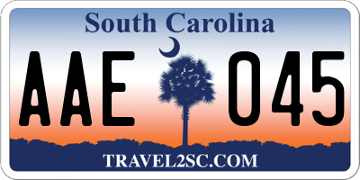 SC license plate AAE045