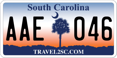 SC license plate AAE046