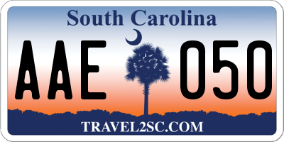 SC license plate AAE050