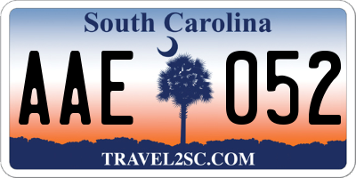 SC license plate AAE052