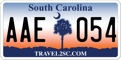 SC license plate AAE054