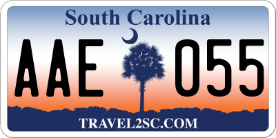 SC license plate AAE055