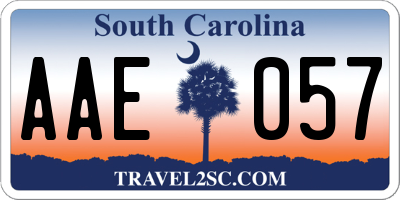 SC license plate AAE057