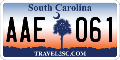 SC license plate AAE061