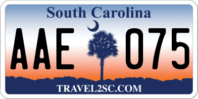 SC license plate AAE075