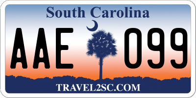 SC license plate AAE099