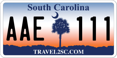 SC license plate AAE111