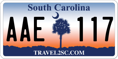 SC license plate AAE117