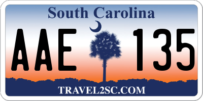 SC license plate AAE135