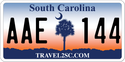 SC license plate AAE144