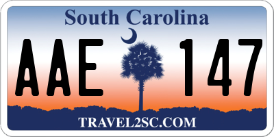 SC license plate AAE147